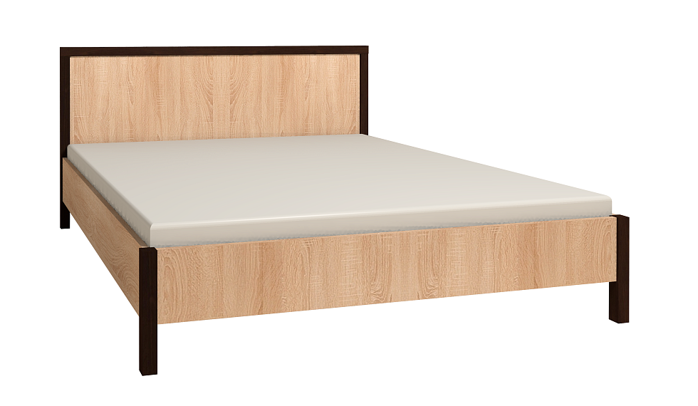 Кровать с ортопедическим основанием (дерево) Bauhaus 4 120х200, дуб сонома